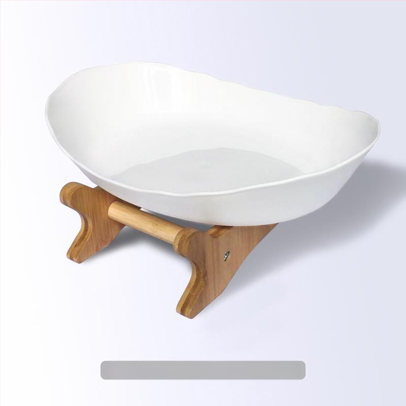 Kūrybinga trijų sluoksnių daugiasluoksnė vaisių lėkštė, europietiška keraminė sausų vaisių lėkštė, bambuko medinė lentynėlė, buitinių užkandžių lėkštė, saldainių padėklas, vaisių krepšelis