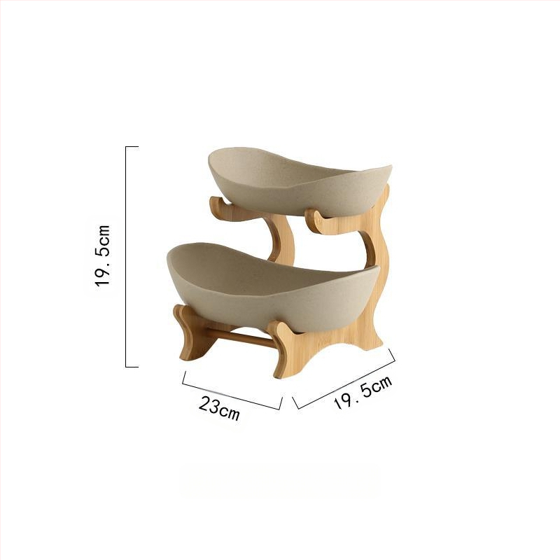 Kūrybinga trijų sluoksnių daugiasluoksnė vaisių lėkštė, europietiška keraminė sausų vaisių lėkštė, bambuko medinė lentynėlė, buitinių užkandžių lėkštė, saldainių padėklas, vaisių krepšelis