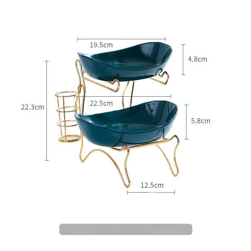 Kūrybinga trijų sluoksnių daugiasluoksnė vaisių lėkštė, europietiška keraminė sausų vaisių lėkštė, bambuko medinė lentynėlė, buitinių užkandžių lėkštė, saldainių padėklas, vaisių krepšelis