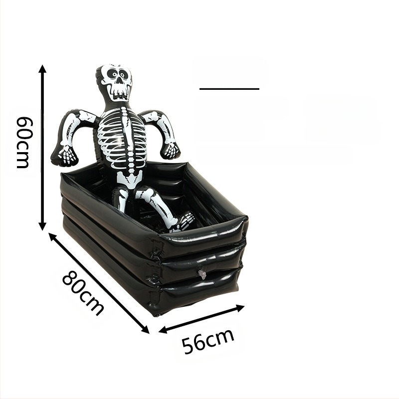 Helovino dekoracija, kaukolė, ledo kibirėlis, Helovino vakarėlio reikmenys, gėrimų kibirėlis, Helovino ornamentų laikymo kibirėlis, ledo griovelis