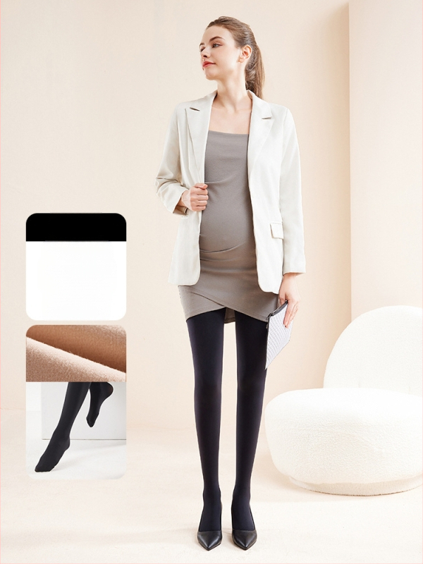 Chunyi kismama csípőtámaszos és fenékemelést segítő, meleg leggings, polár béléssel és vastagított, bőrszínű harisnyanadrág