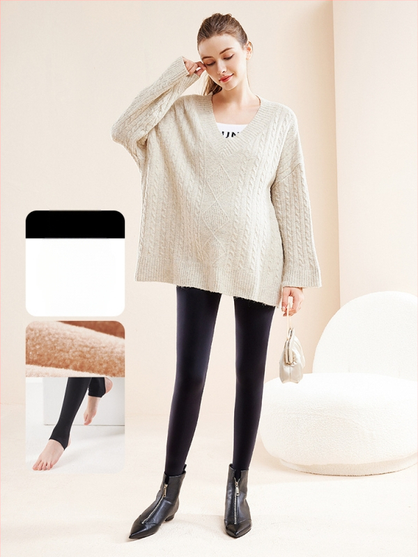 Chunyi kismama csípőtámaszos és fenékemelést segítő, meleg leggings, polár béléssel és vastagított, bőrszínű harisnyanadrág