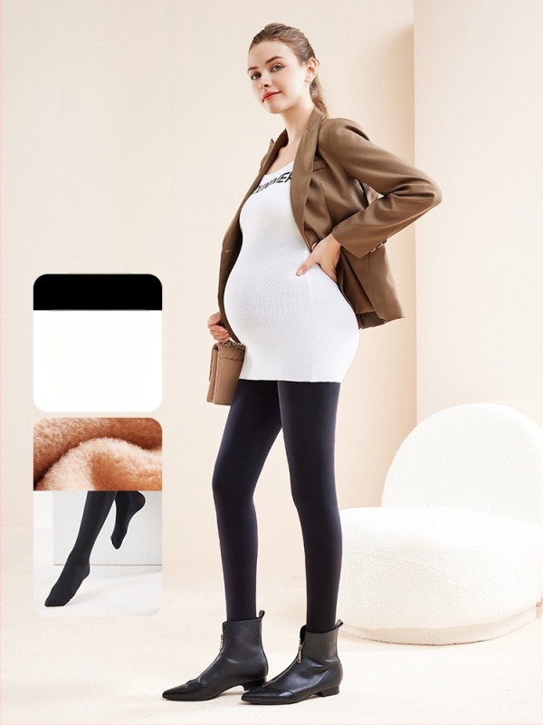 Chunyi kismama csípőtámaszos és fenékemelést segítő, meleg leggings, polár béléssel és vastagított, bőrszínű harisnyanadrág