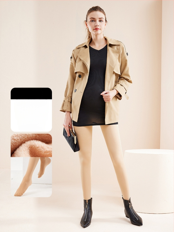 Chunyi kismama csípőtámaszos és fenékemelést segítő, meleg leggings, polár béléssel és vastagított, bőrszínű harisnyanadrág