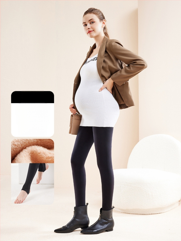 Chunyi kismama csípőtámaszos és fenékemelést segítő, meleg leggings, polár béléssel és vastagított, bőrszínű harisnyanadrág