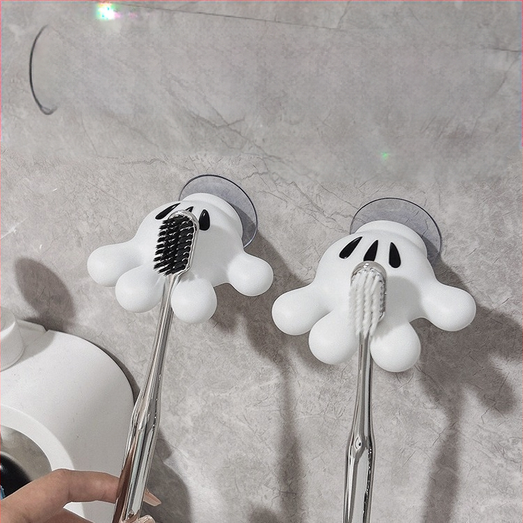 Kūrybingas animacinis dantų šepetėlių dėklas, skirtas namų apyvokos reikmenims, vonios kambariui, prie sienos tvirtinamas, be perforatorių, laikymo stovas, vientisas, kabliukų laikymo stovas