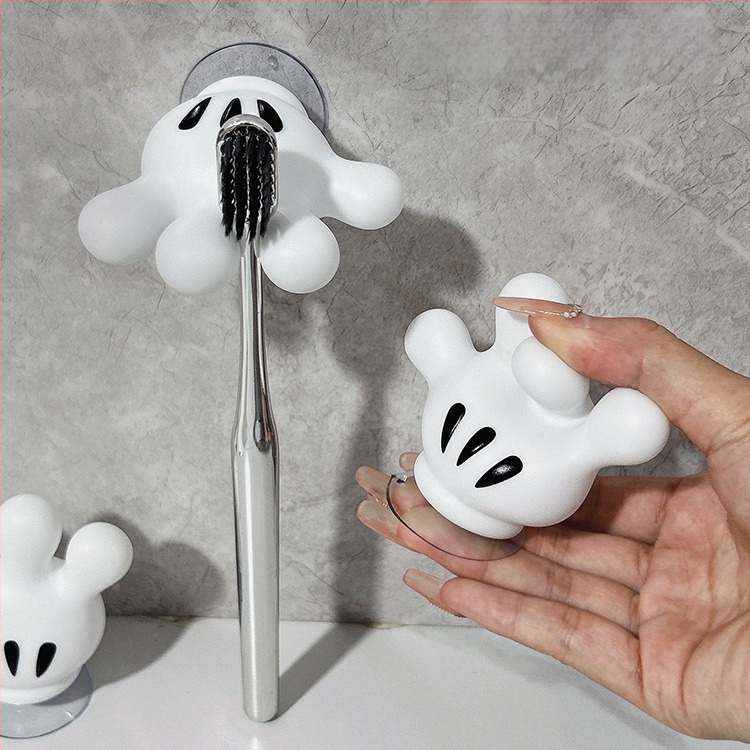 Kūrybingas animacinis dantų šepetėlių dėklas, skirtas namų apyvokos reikmenims, vonios kambariui, prie sienos tvirtinamas, be perforatorių, laikymo stovas, vientisas, kabliukų laikymo stovas