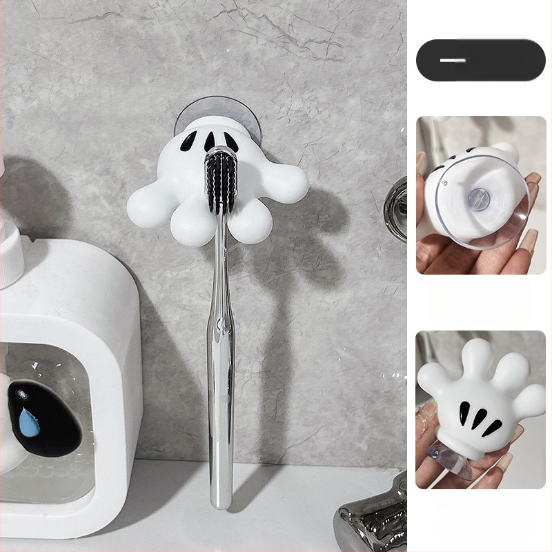 Kūrybingas animacinis dantų šepetėlių dėklas, skirtas namų apyvokos reikmenims, vonios kambariui, prie sienos tvirtinamas, be perforatorių, laikymo stovas, vientisas, kabliukų laikymo stovas