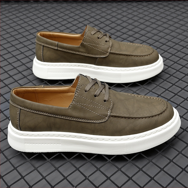 Új férfi alkalmi cipők bőr bebújós mokaszinok keresztbe varrt bebújós alkalmi cipők könnyű deszkás cipők