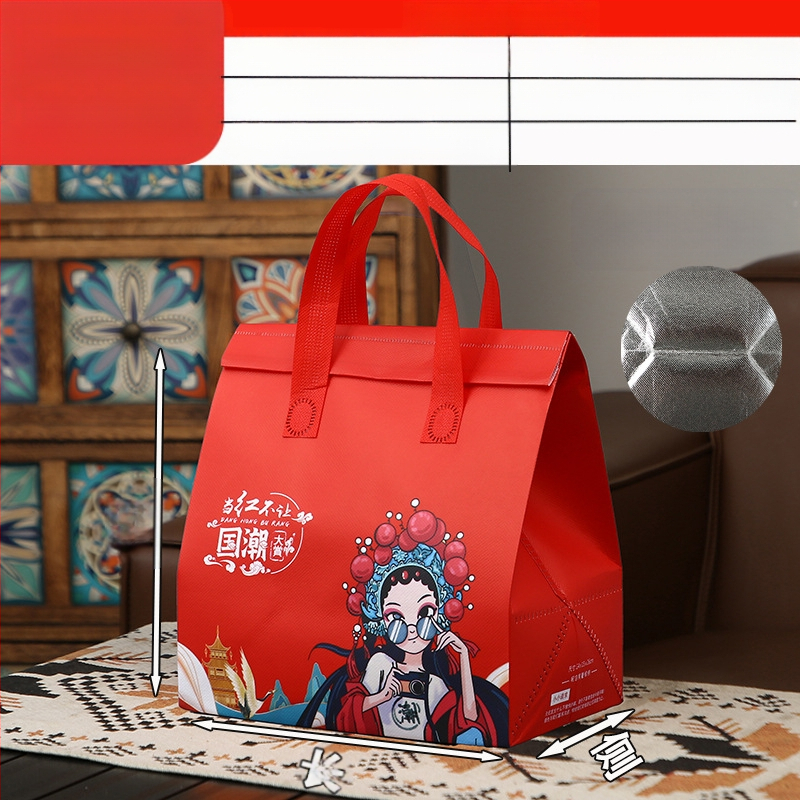 Μη υφασμένη τσάντα προσαρμοσμένη τσάντα μόνωσης μίας χρήσης για takeaway, προσαρμοσμένη τσάντα catering, συσκευασία τσαγιού γάλακτος, αλουμινόχαρτο με αυτοκόλλητη τσάντα