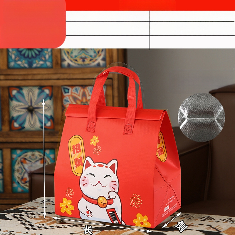 Μη υφασμένη τσάντα προσαρμοσμένη τσάντα μόνωσης μίας χρήσης για takeaway, προσαρμοσμένη τσάντα catering, συσκευασία τσαγιού γάλακτος, αλουμινόχαρτο με αυτοκόλλητη τσάντα