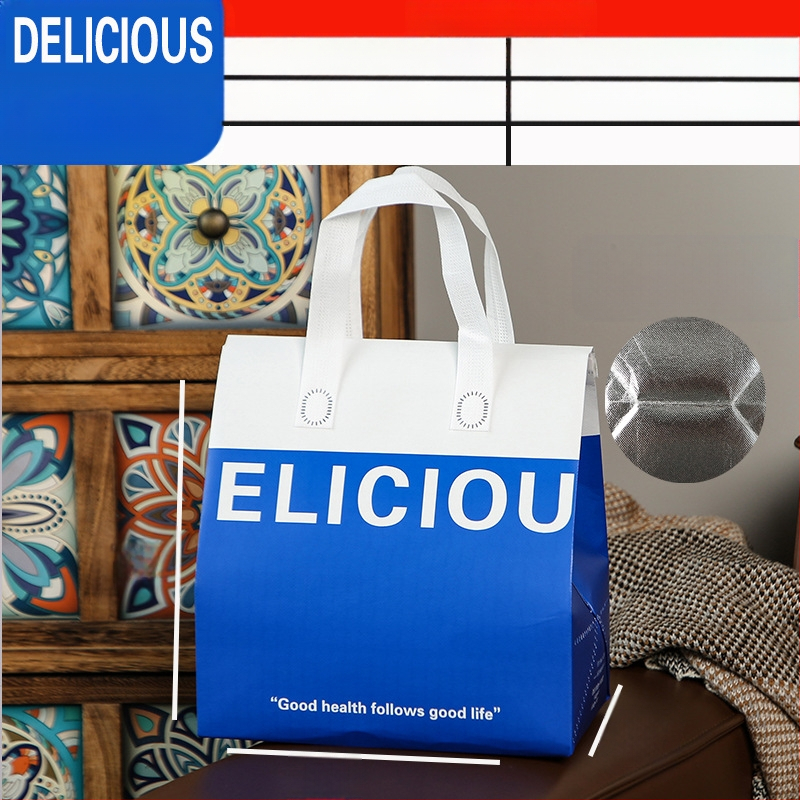 Μη υφασμένη τσάντα προσαρμοσμένη τσάντα μόνωσης μίας χρήσης για takeaway, προσαρμοσμένη τσάντα catering, συσκευασία τσαγιού γάλακτος, αλουμινόχαρτο με αυτοκόλλητη τσάντα