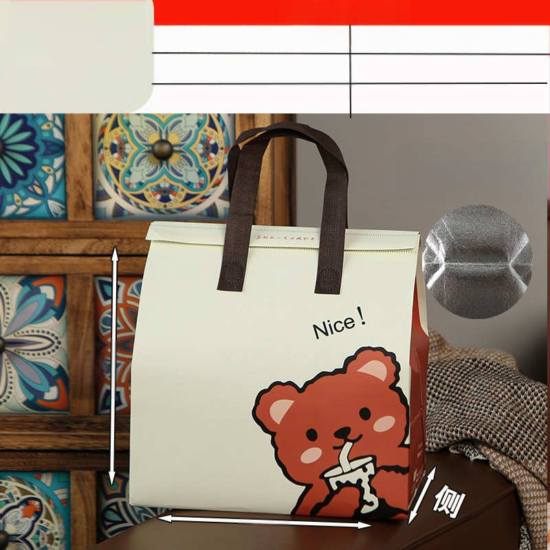 Μη υφασμένη τσάντα προσαρμοσμένη τσάντα μόνωσης μίας χρήσης για takeaway, προσαρμοσμένη τσάντα catering, συσκευασία τσαγιού γάλακτος, αλουμινόχαρτο με αυτοκόλλητη τσάντα