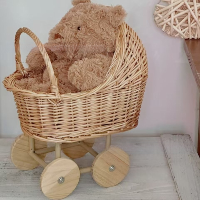 Καρότσι μωρού σε σχήμα καλαθιού Ins Style, καλάθι αποθήκευσης από ψάθα, φωλιά κατοικίδιων, καλάθι με λουλούδια μετά τον τοκετό, φωτογραφικά είδη, δώρο για τα πρώτα γενέθλια