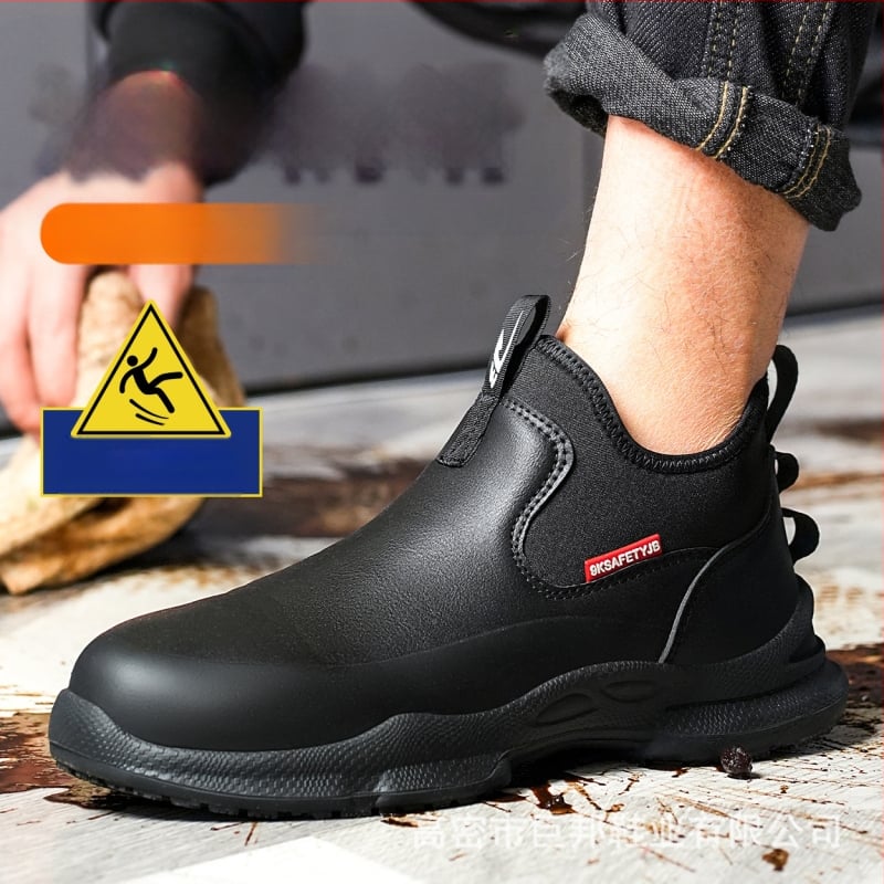 Didmeninė prekyba neslystančiais, aliejui atspariais virėjo batais, skirtais visiems metų laikams, universaliais, lengvais ir patogiais, minkštu padu, nepavargusiais pėdomis. Vyriški darbo batai.