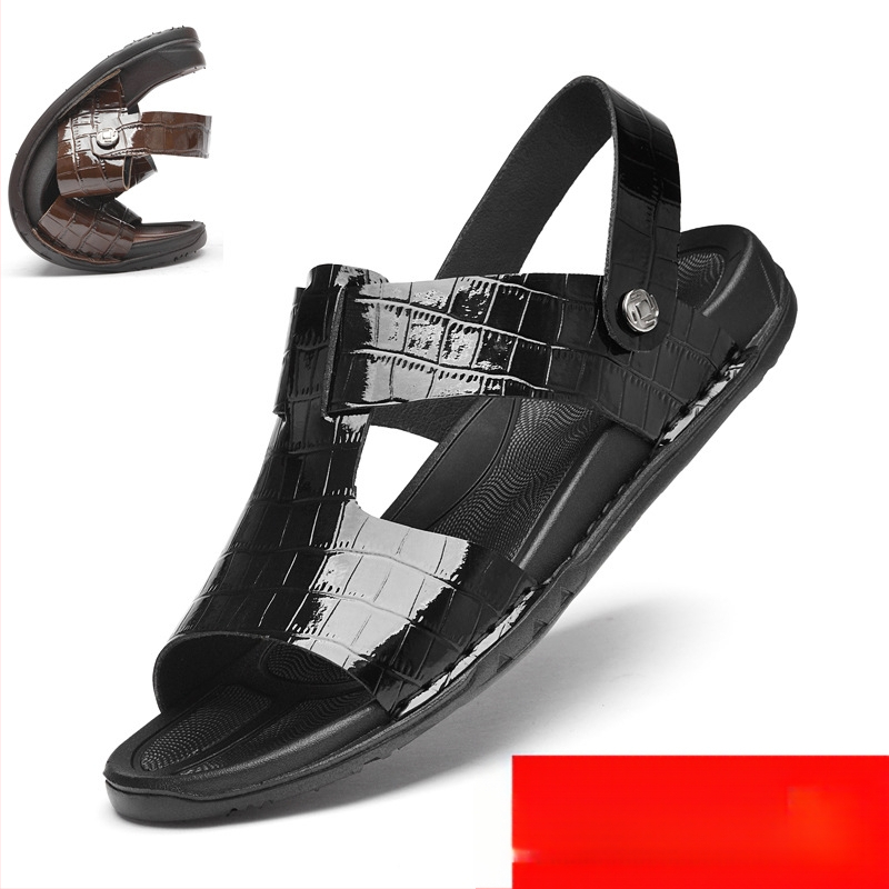 37-es férfi szandál valódi bőrből 2025 új nyári strandcipő csúszásgátló nagy méret 2,25 kg szabadtéri viselet szandál férfi 46-os méret