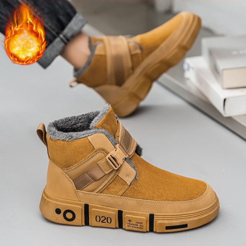 Northeast hótaposó férfi téli gyapjúbéléssel, meleg, hidegálló pamutcipő, szőrme, egyrészes, kültéri, vízálló, hidegálló pamutcsizma