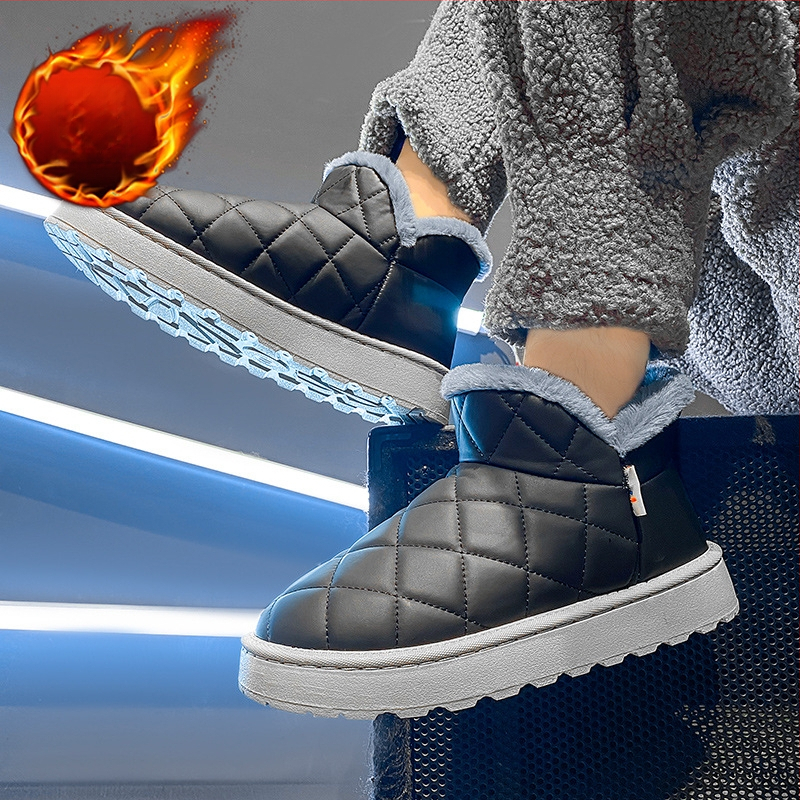 Hótaposó Férfi Szőrme Egy Téli Meleg Pamut Cipő Gyapjúbéléssel Vastagított Csúszásgátló Északkeleti Régi Pekingi Férfi Cipő