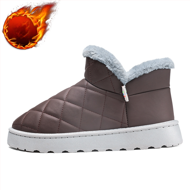 Hótaposó Férfi Szőrme Egy Téli Meleg Pamut Cipő Gyapjúbéléssel Vastagított Csúszásgátló Északkeleti Régi Pekingi Férfi Cipő