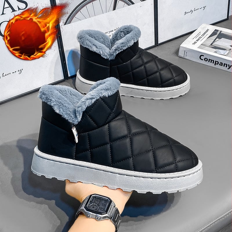 Hótaposó Férfi Szőrme Egy Téli Meleg Pamut Cipő Gyapjúbéléssel Vastagított Csúszásgátló Északkeleti Régi Pekingi Férfi Cipő