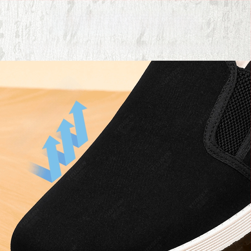 Régi pekingi szövetcipő, férfi téli, gyapjúbéléssel ellátott, meleg pamutcipő, puha talpú, pamutcipő időseknek, bebújós, vastagított apacipő