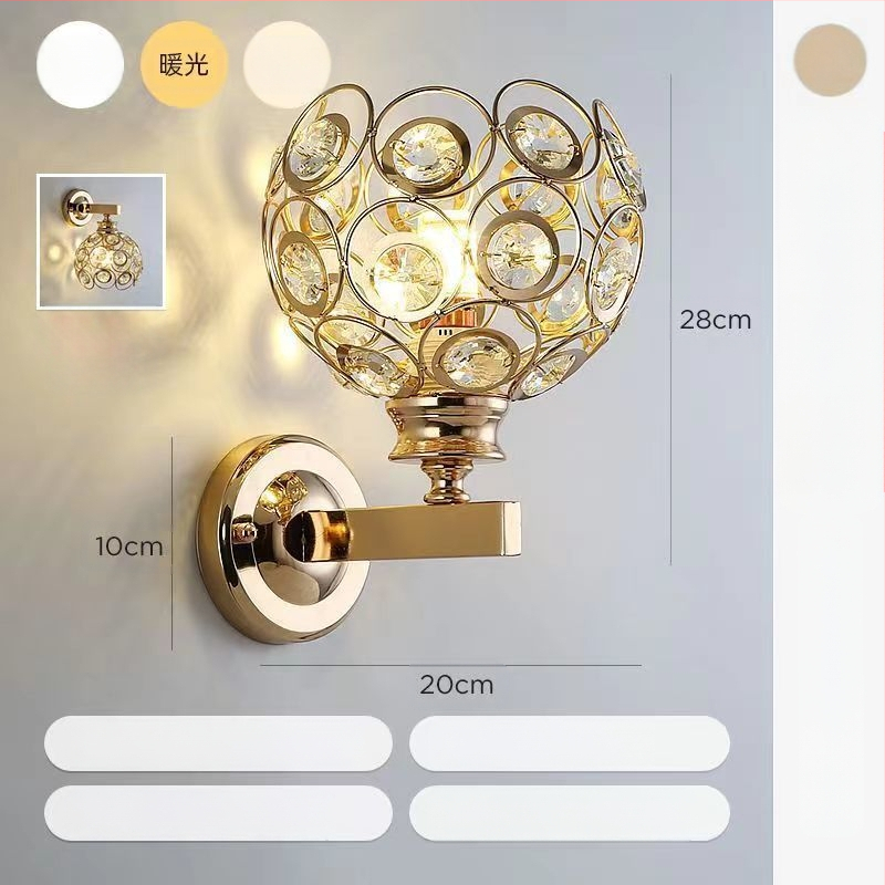 Uus moodne lihtne magamistoa öölamp, luksuslik kristall-seinalamp, elutoa, õppekoridori, trepilambid