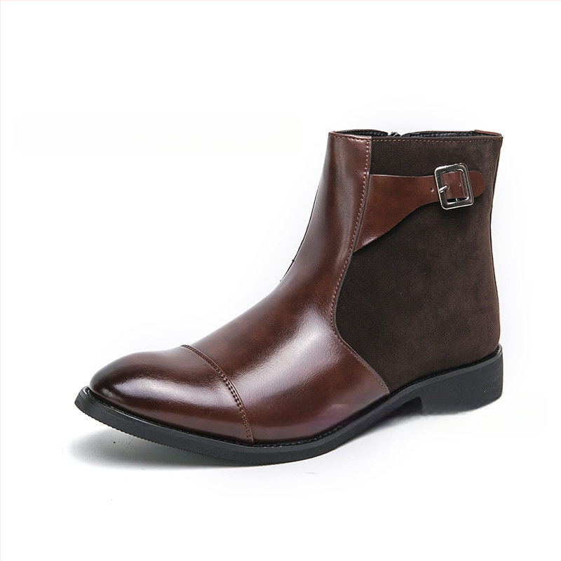 Tarpvalstybiniai europietiški ir amerikietiški suknelės verslo stiliaus „Chelsea“ odiniai batai, madingi plius dydžio pavasariniai aukštakulniai smaili odiniai batai, laisvalaikio vyriški batai