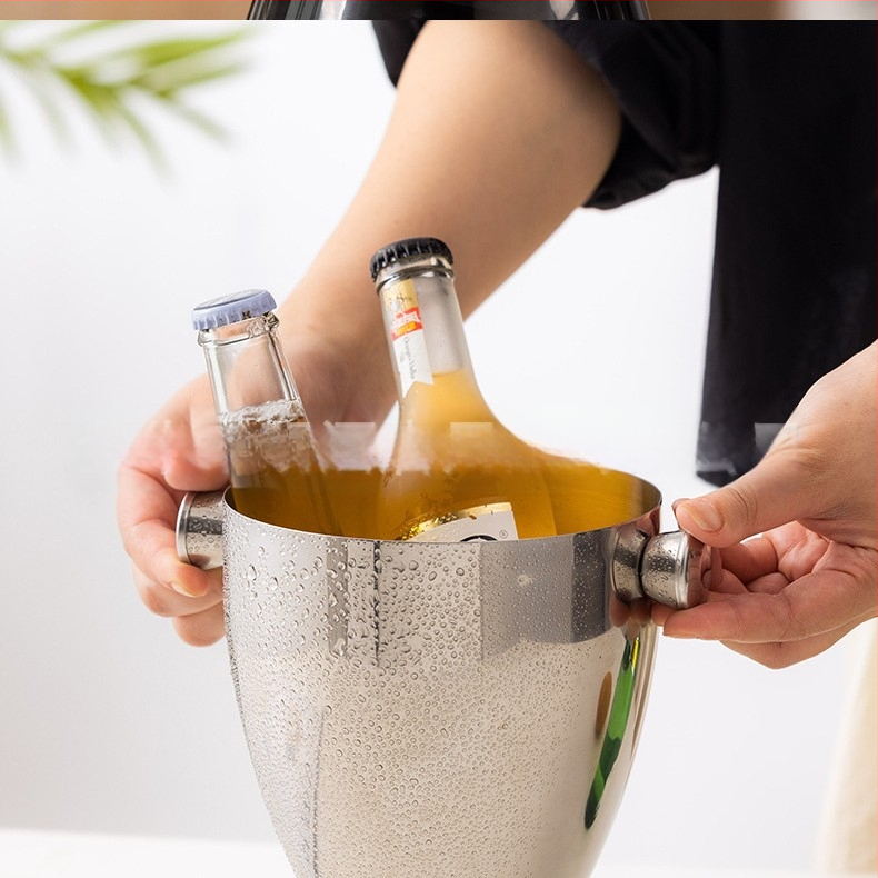 nerūdijančio plieno ledo kibiras šampano kibiras vyno ledas alaus ledo kibiras ktv baro izoliacija ledo kibiras ledo kibiras