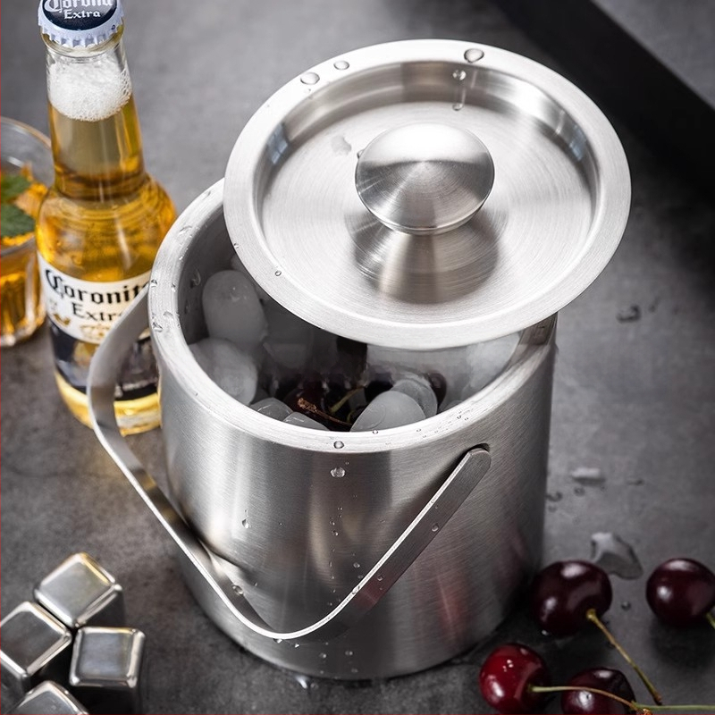 nerūdijančio plieno ledo kibiras šampano kibiras vyno ledas alaus ledo kibiras ktv baro izoliacija ledo kibiras ledo kibiras