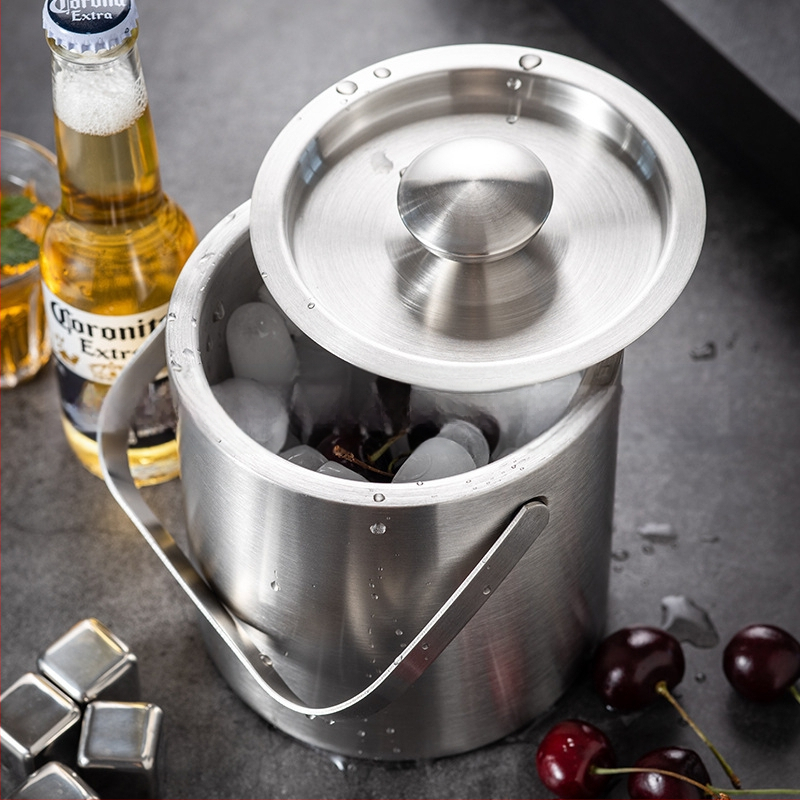 nerūdijančio plieno ledo kibiras šampano kibiras vyno ledas alaus ledo kibiras ktv baro izoliacija ledo kibiras ledo kibiras