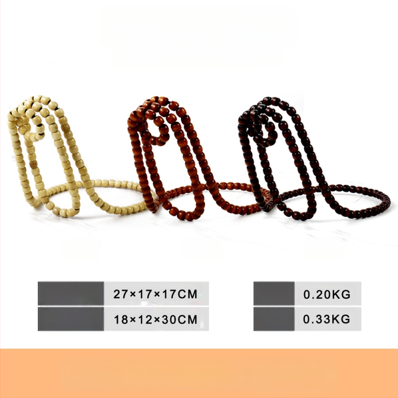 Elegáns, kreatív, fagyöngyös vörösbortartó, kínai vintage, tömörfa gyöngyökből készült láncos kézműves díszek, asztali bortartó dekoráció