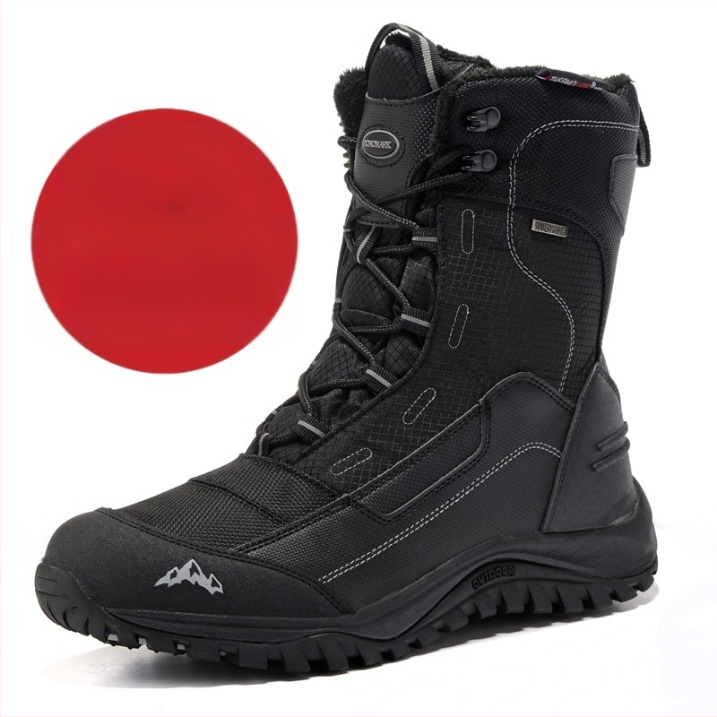 Talvised õues kasutatavad Kirde-East lumesaapad meestele paksendatud veekindlad libisemiskindlad soojad fliisvoodriga pluss-suuruses ronimis- ja külmakindlad suusakingad puuvillast