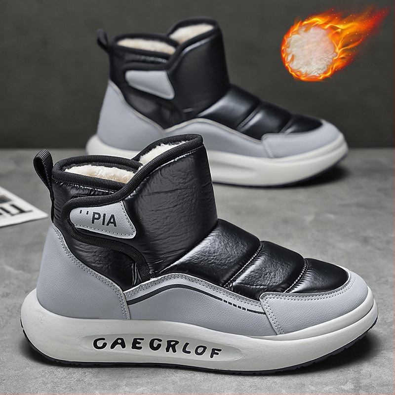 2024 m. žiemos sprogimai madingi vyriški medvilniniai batai rudens ir žiemos vilnos pamušalu šilti pagalbiniai šiaurės rytų medvilniniai sniego batai