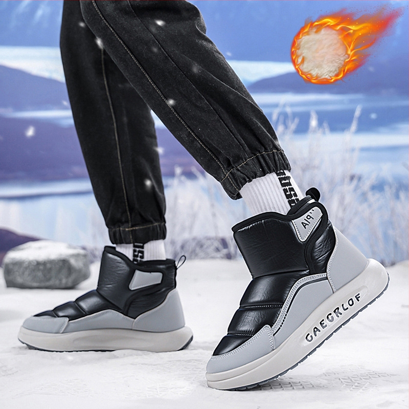 2024 m. žiemos sprogimai madingi vyriški medvilniniai batai rudens ir žiemos vilnos pamušalu šilti pagalbiniai šiaurės rytų medvilniniai sniego batai