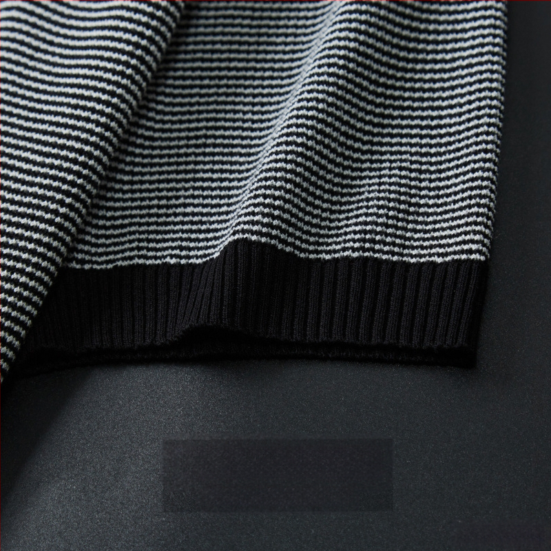 Tehan Brand meeste luksuslik suvine triibuline revääriga äriline vabaaja kudumid lühikeste varrukatega topp Mei Qu