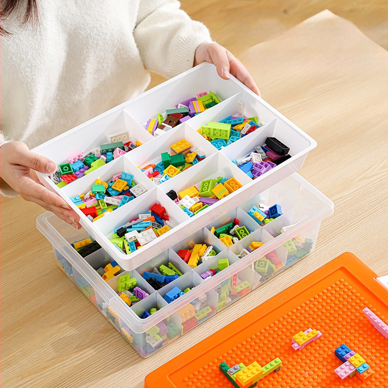 Lego asztali tárolódoboz építőkockák tárolódoboz alkatrészek osztályozás rendezés alrekesz gyermekjáték tárolódoboz