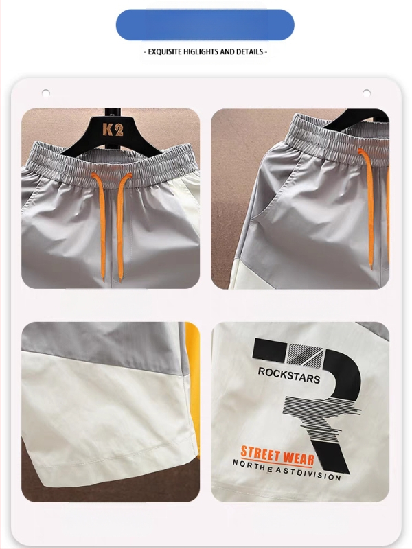 Külkereskedelmi nyári rövidnadrág Férfi kínai stílusú ötágú nadrág Vékony lezser ötágú nadrág Retro nemzeti divatos strandnadrág Nadrág