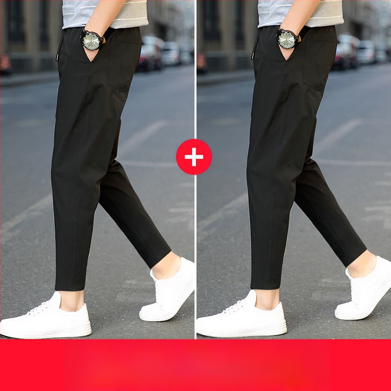 Harkály nadrág Férfi 2025 Új Nyári Vékony Ice Selyem Nadrág Divatos Férfi Rövidített Nadrág Hugh Q4X