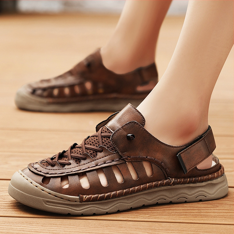 2025 Amazon határokon átnyúló plus size szandálok férfi vastag talpú nyári puha talpú strandcipők felsőruházat kettős célú szandálok kopásálló