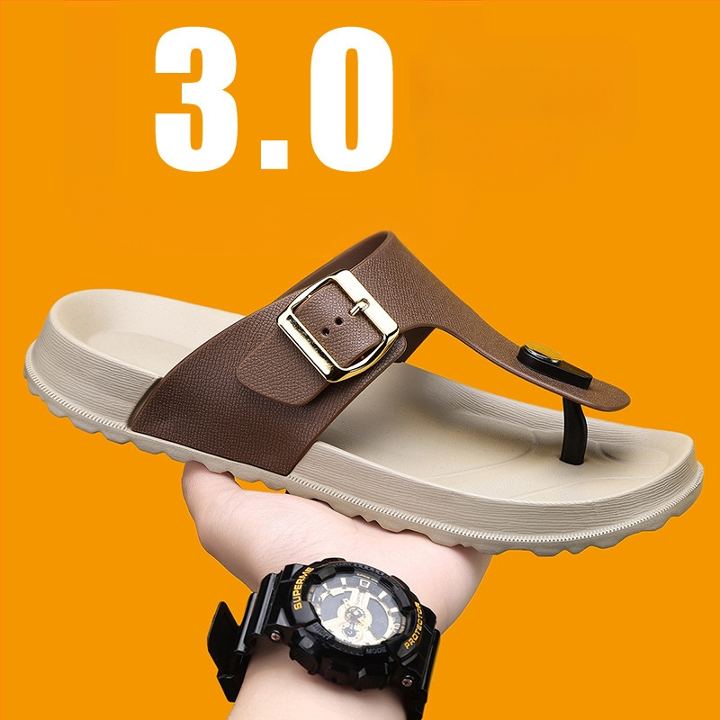 Férfi papucsok 2025 nyári új stílusú papucsok vastag talpú alkalmi csúszásgátló kopásálló férfi strandszandálok nagy méret
