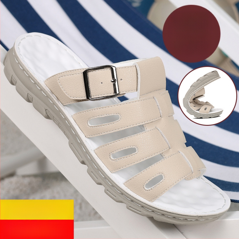 Határokon átnyúló kereskedelemből származó nagyméretű szandálok, új nyári csúszásgátló férfi papucsok, üreges, hétköznapi papucsok kényelmes érzettel kültéri viseletre