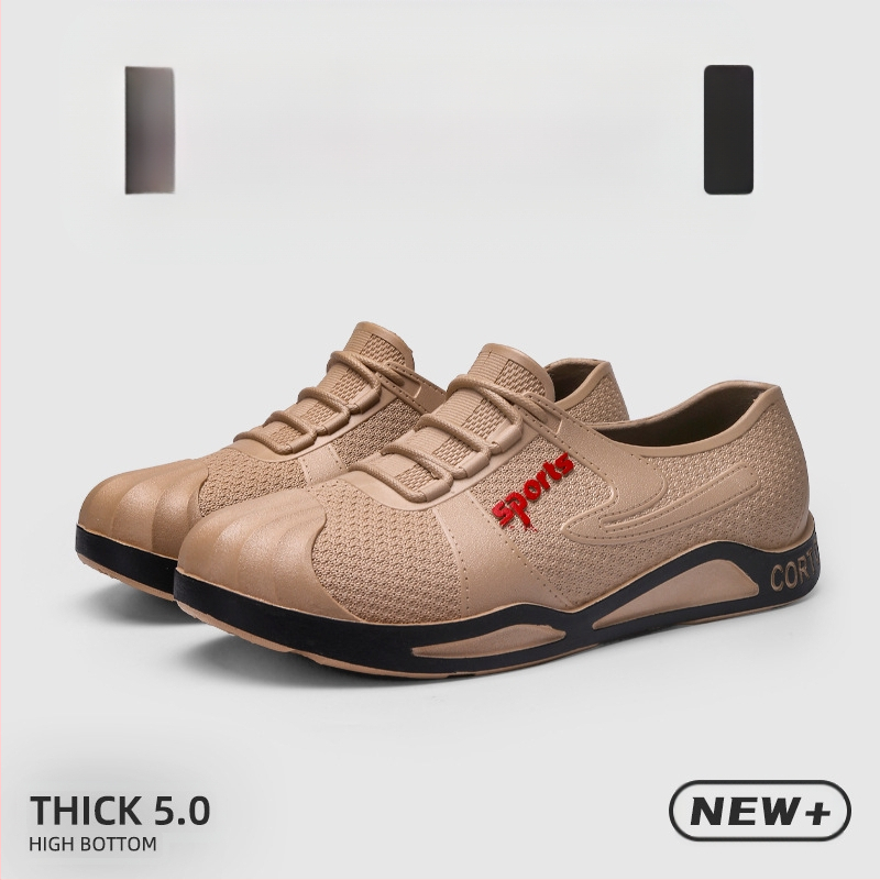 Piiriülesed moe Korea meeste nelja aastaaja kummist saapad ehitusplatsile, õue, veekindlad, libisemiskindlad, kulumiskindlad madala säärega kummist kingad