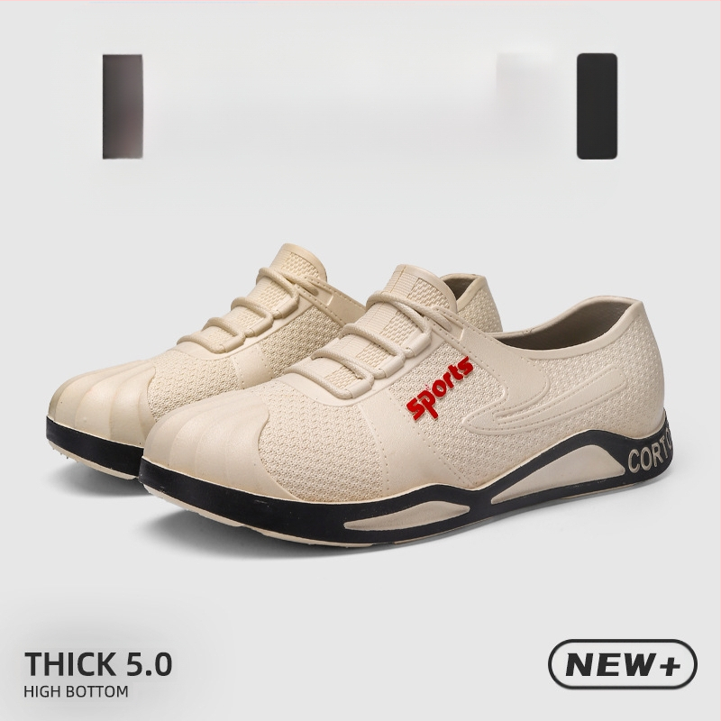 Piiriülesed moe Korea meeste nelja aastaaja kummist saapad ehitusplatsile, õue, veekindlad, libisemiskindlad, kulumiskindlad madala säärega kummist kingad