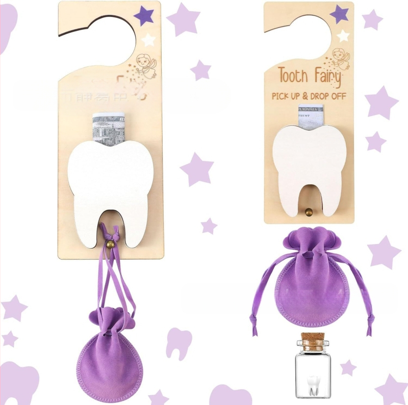 Határokon átnyúló új gyermek fogtündér ajtó függő medál kilincs fogtündér akasztó fog csepp ajándék kilincs medál dekoráció