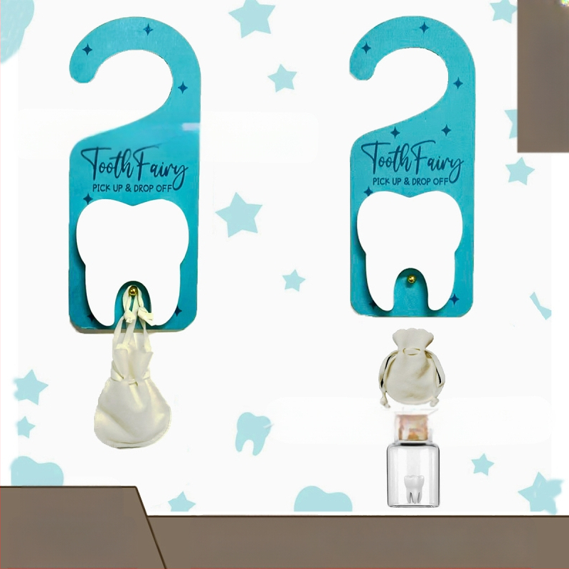 Határokon átnyúló új gyermek fogtündér ajtó függő medál kilincs fogtündér akasztó fog csepp ajándék kilincs medál dekoráció