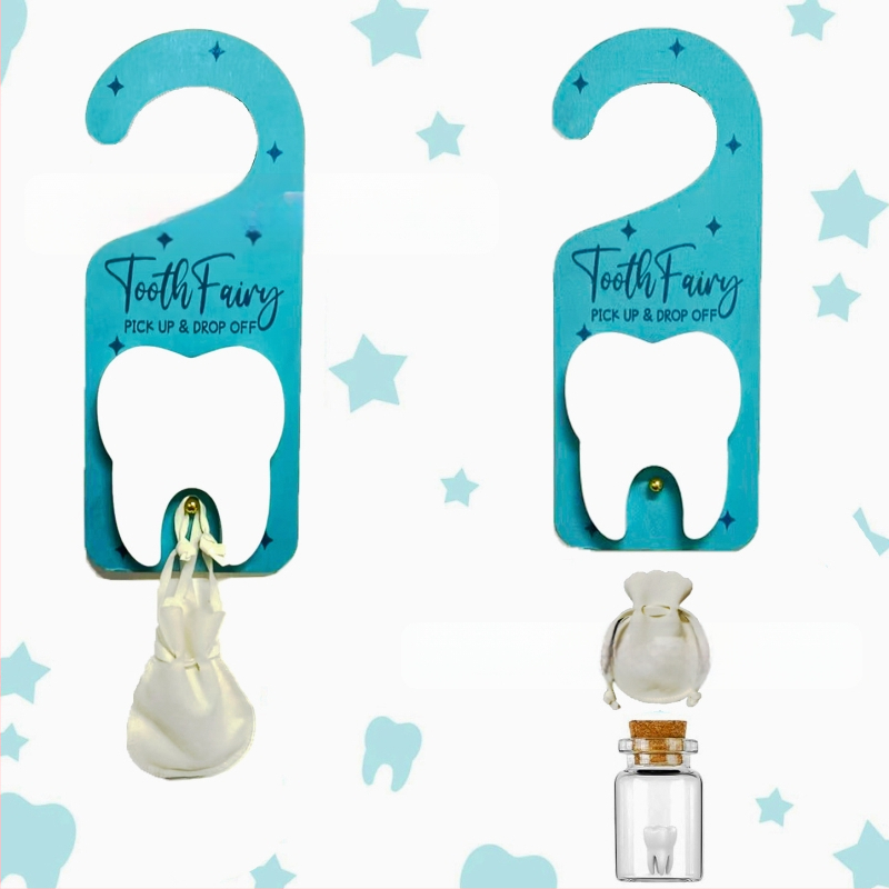 Határokon átnyúló új gyermek fogtündér ajtó függő medál kilincs fogtündér akasztó fog csepp ajándék kilincs medál dekoráció