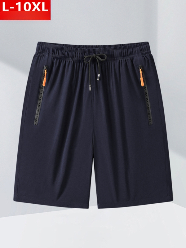 Nyári divatos férfi jégselyem lélegző, gyorsan száradó, ötpontos, közepes méretű, pufók, nagy méretű, plusz vastag, laza sportnadrág, alkalmi, rövid nadrág