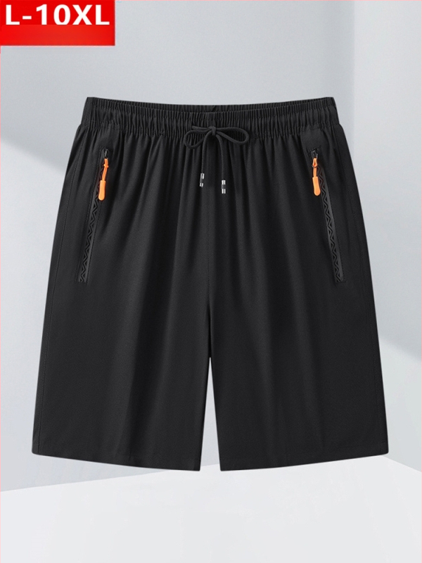 Nyári divatos férfi jégselyem lélegző, gyorsan száradó, ötpontos, közepes méretű, pufók, nagy méretű, plusz vastag, laza sportnadrág, alkalmi, rövid nadrág
