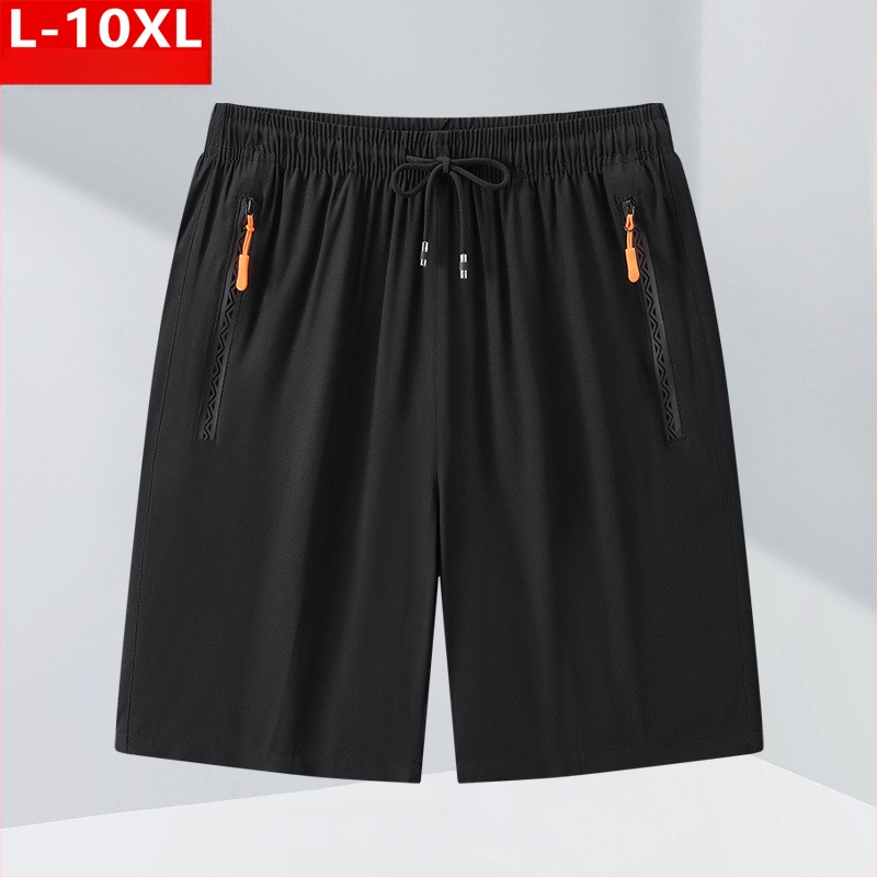 Nyári divatos férfi jégselyem lélegző, gyorsan száradó, ötpontos, közepes méretű, pufók, nagy méretű, plusz vastag, laza sportnadrág, alkalmi, rövid nadrág