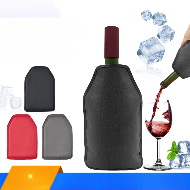 Veinikülmikuga jääveini nailonist pöörleva geeliga jääkott Kiirelt jahutav punase veini kott Veinikattega jääkott
